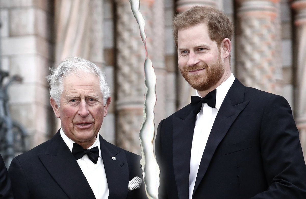 König Charles und Prinz Harry.