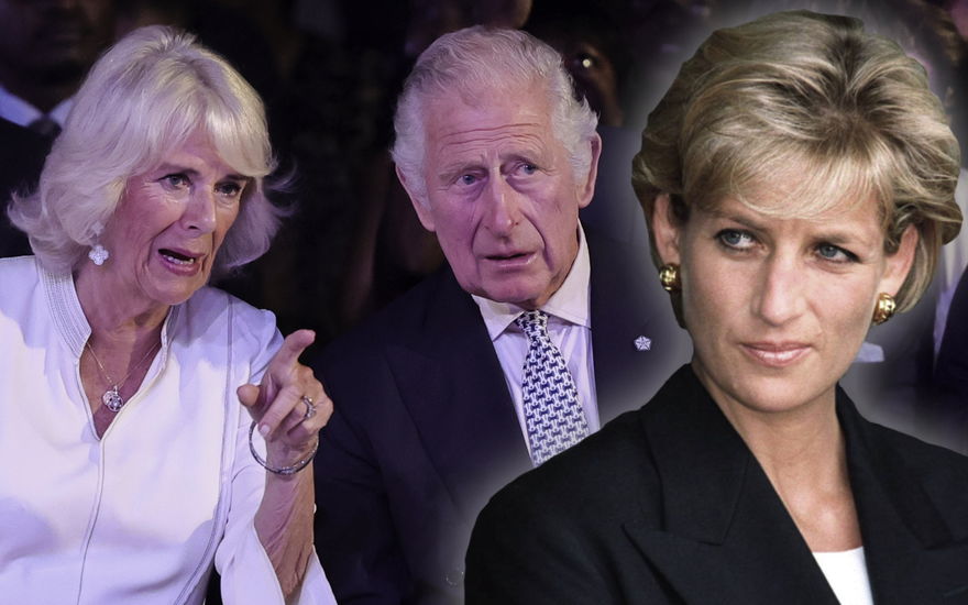 Königin Camilla, König Charles III. und Prinzessin Diana.