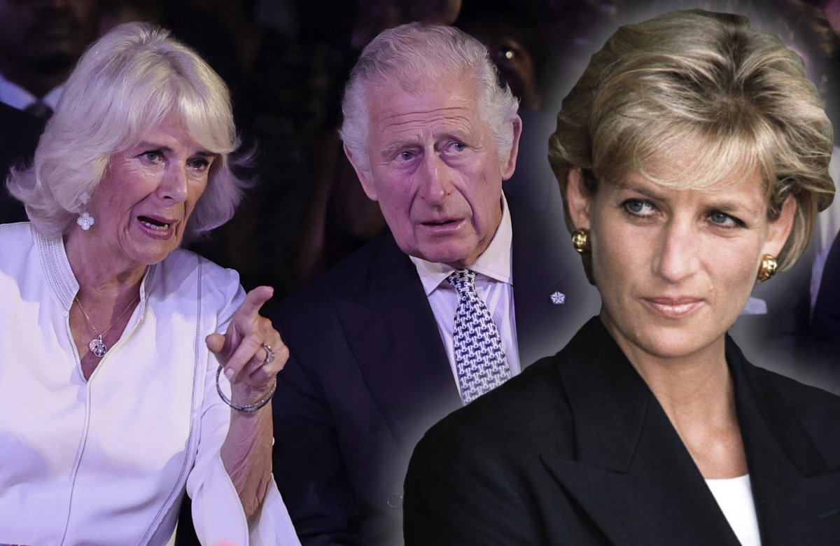 Königin Camilla, König Charles III. und Prinzessin Diana.