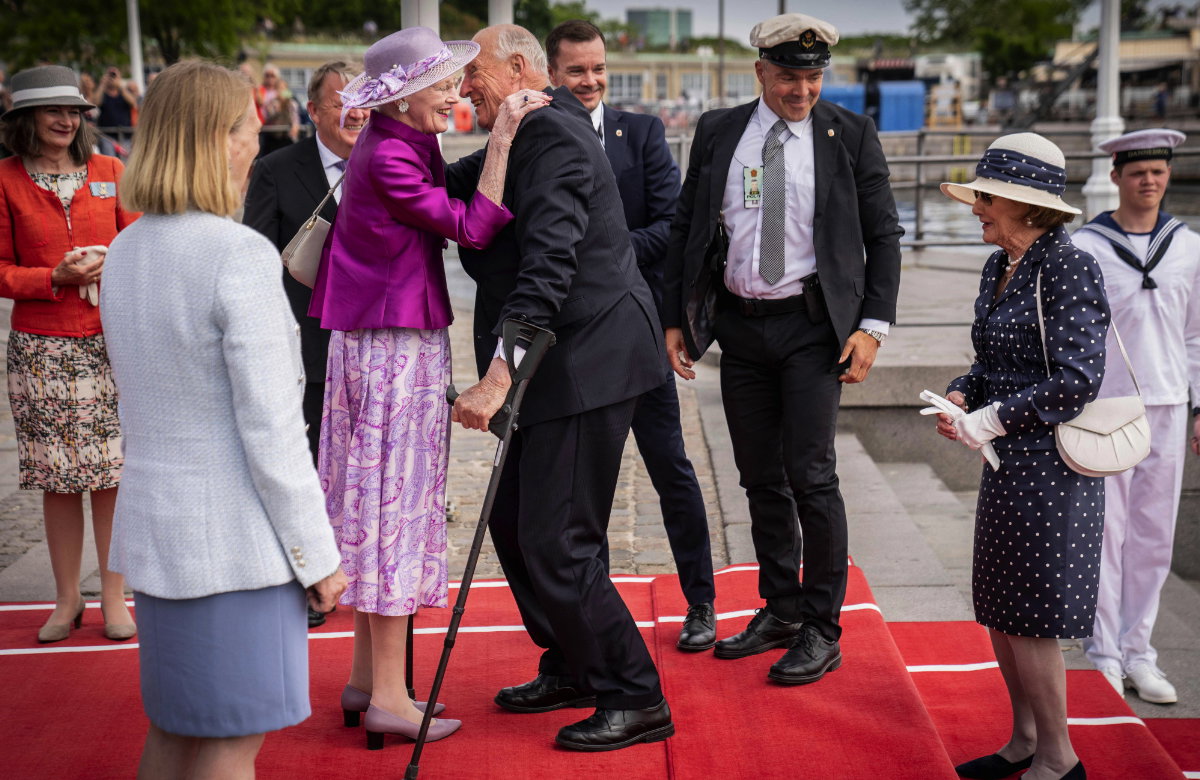 Königin Margrethe mit König Harald und Königin Sonja.