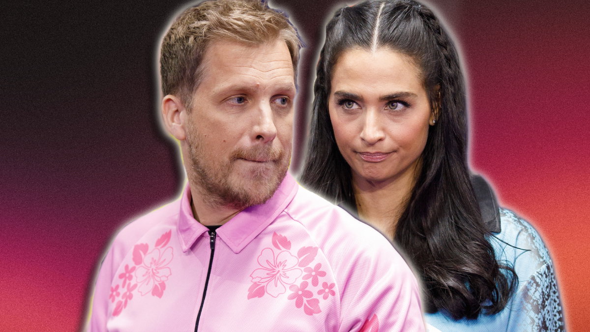 Oliver und Amira Pocher schauen angespannt