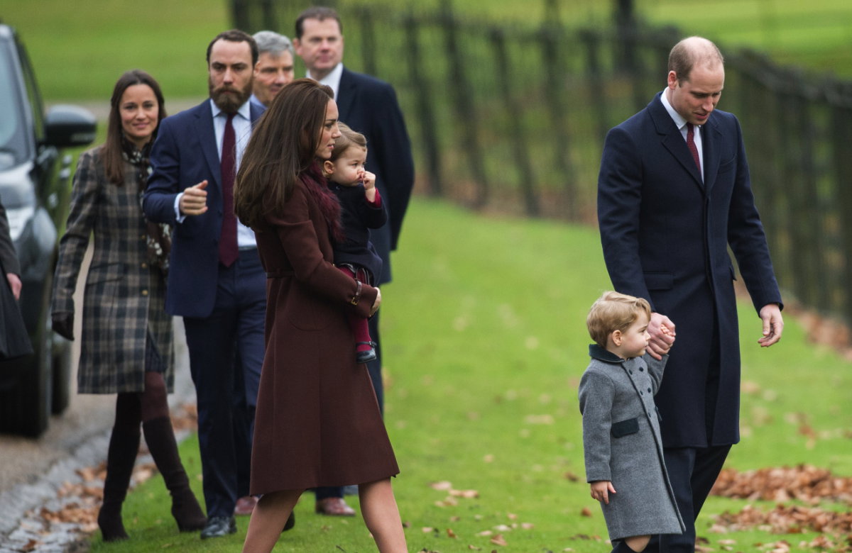 Pippa Middleton, James Middleton, Prinzessin Kate mir Prinzessin Charlotte, Prinz George mit Prinz William.