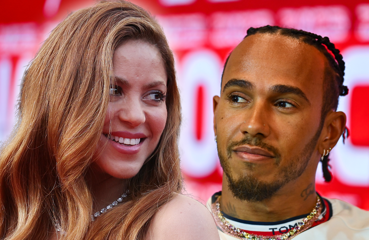 Shakira und Lewis Hamillton glücklich