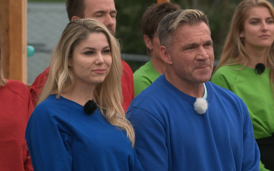 Peter Klein und Yvonne Woelke bei der "Bau-Challenge"
