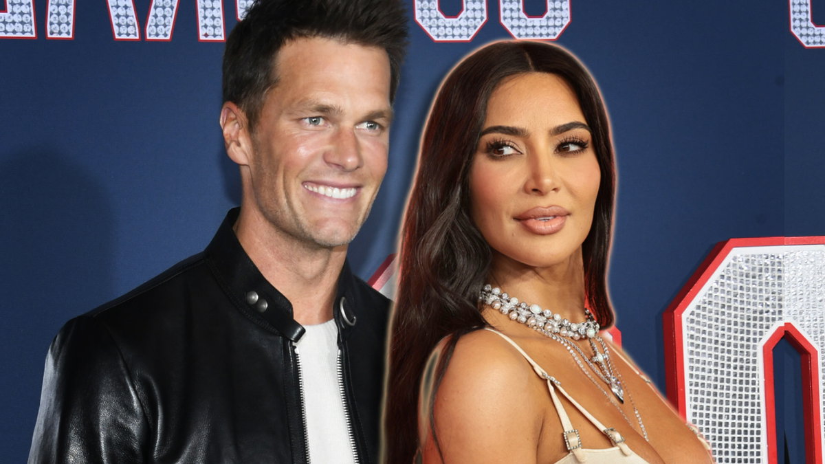 Tom Brady und Kim Kardashian nebeneinander