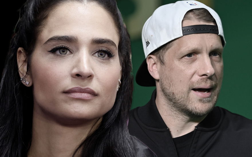 Amira Pocher guckt ernst, Oliver Pocher guckt mit Cappy zur Seite