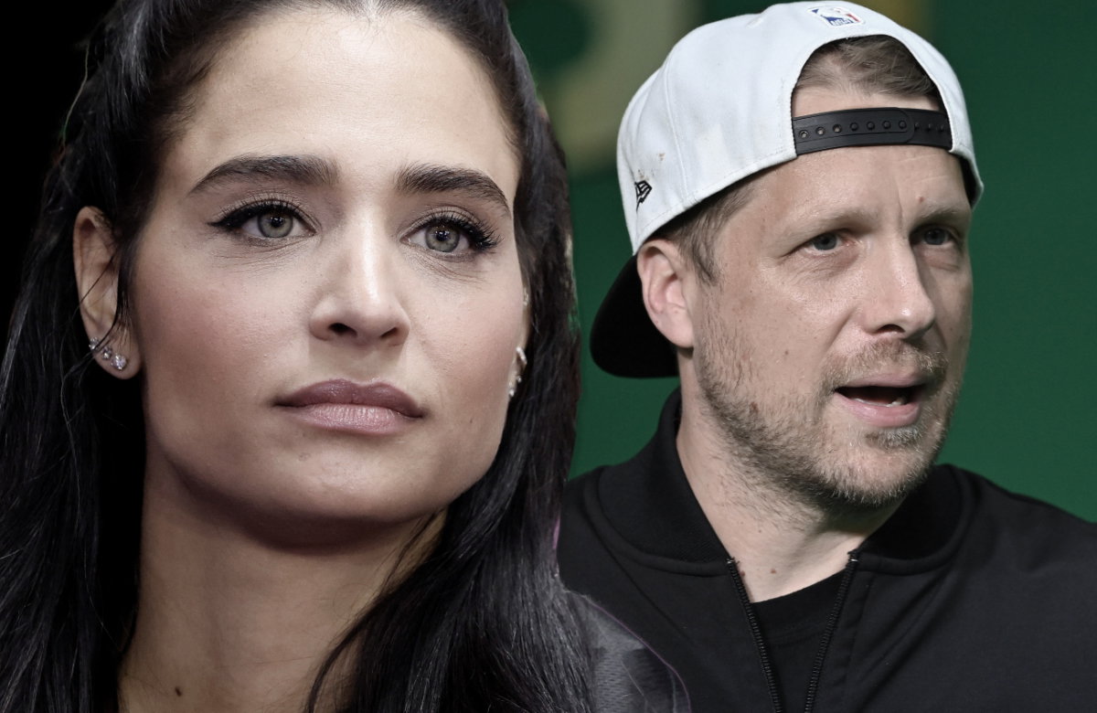 Amira Pocher guckt ernst, Oliver Pocher guckt mit Cappy zur Seite