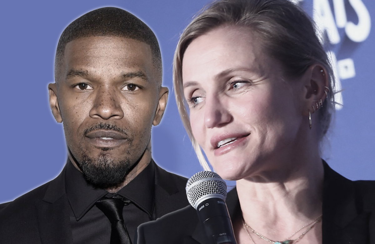 Jamie Foxx und Cameron Diaz gucken ernst Bildmontage
