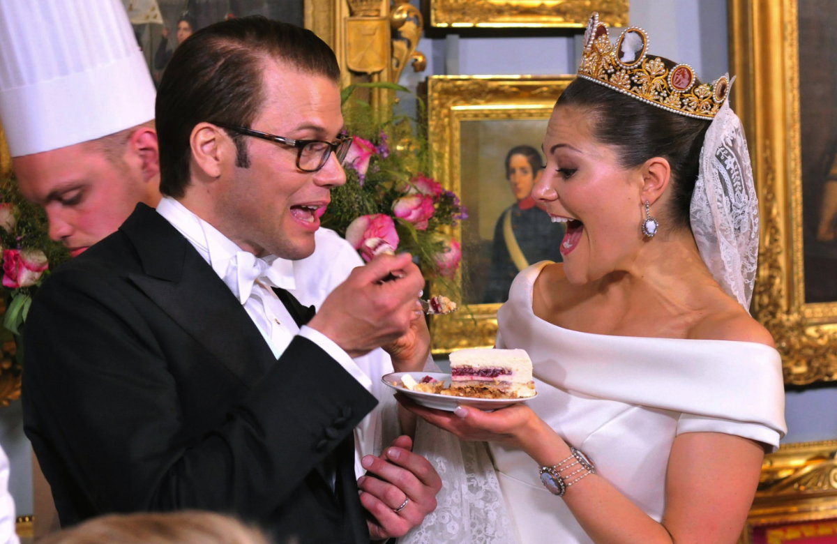 Prinz Daniel und Prinzessin Victoria bei ihrer Hochzeitsfeier, 2010.