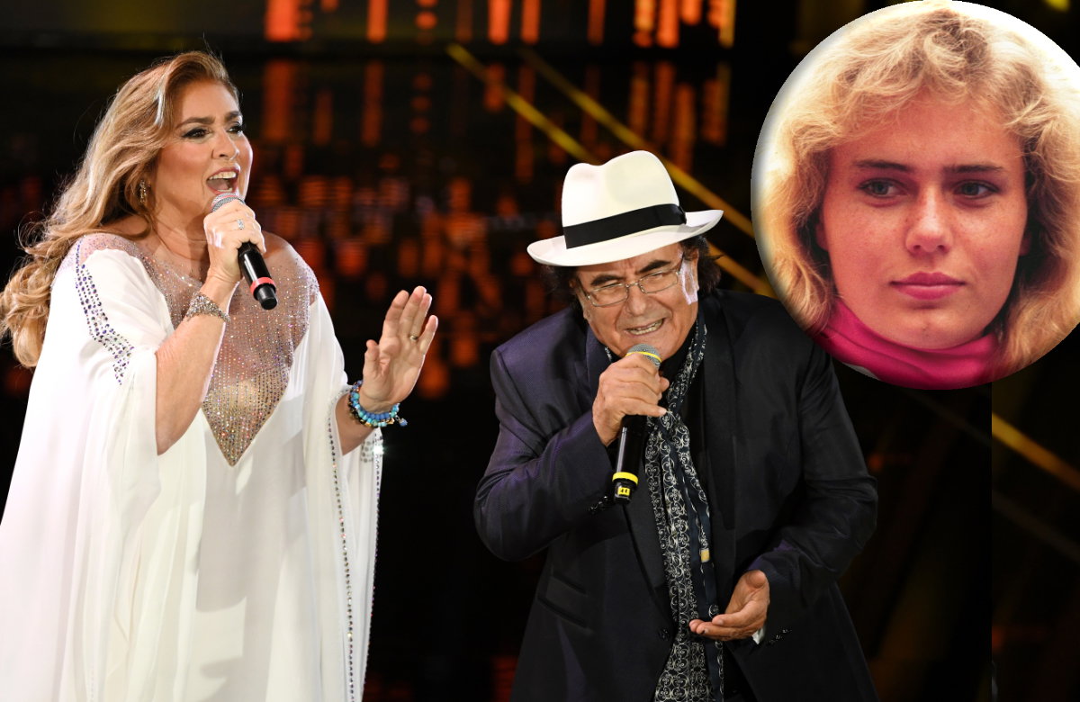 Romina Power & Al Bano auf der Bühne, Ylenia Carrisi eingefügt (Fotomontage)