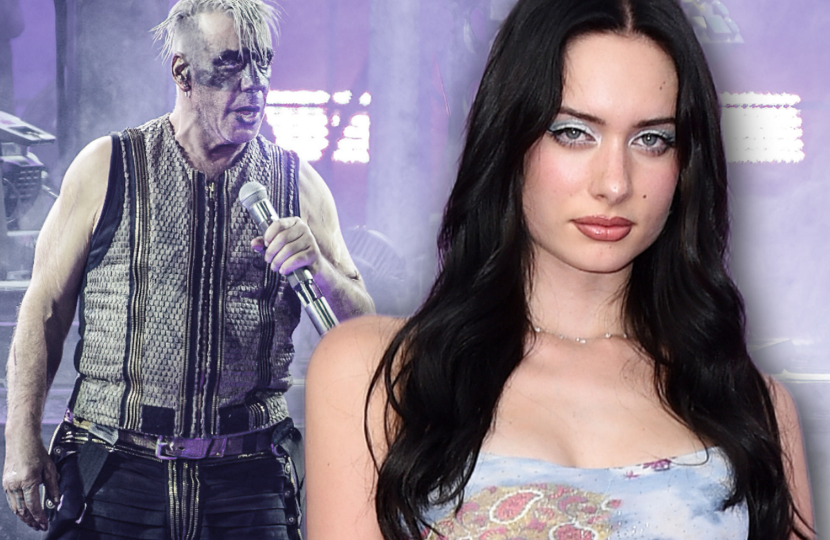 Till Lindemann auf der Bühne Kayla Shyx guckt ernst.