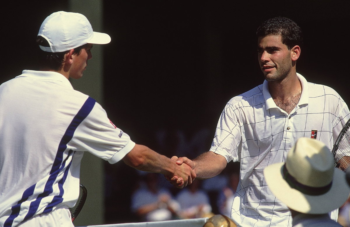 Tennisspieler Tim Henman und Pete Sampra.