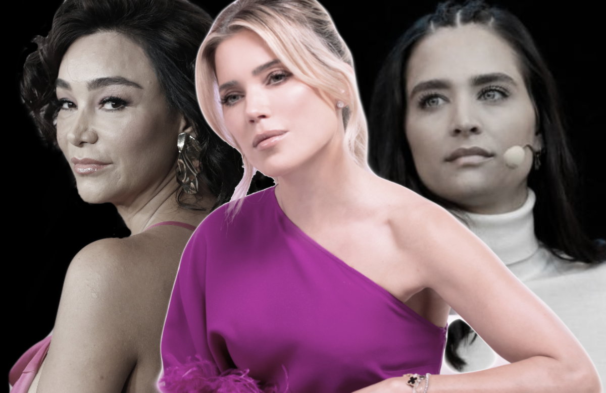 Bildmontage: Verona Pooth, Sylvie Meis und Amira Pocher gucken ernst