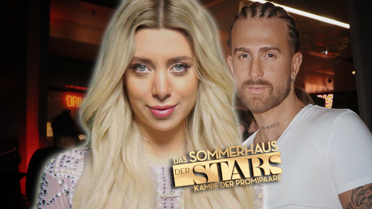 Walentina Doronina und Gigi Birofio mit "Sommerhaus der Stars"-Logo