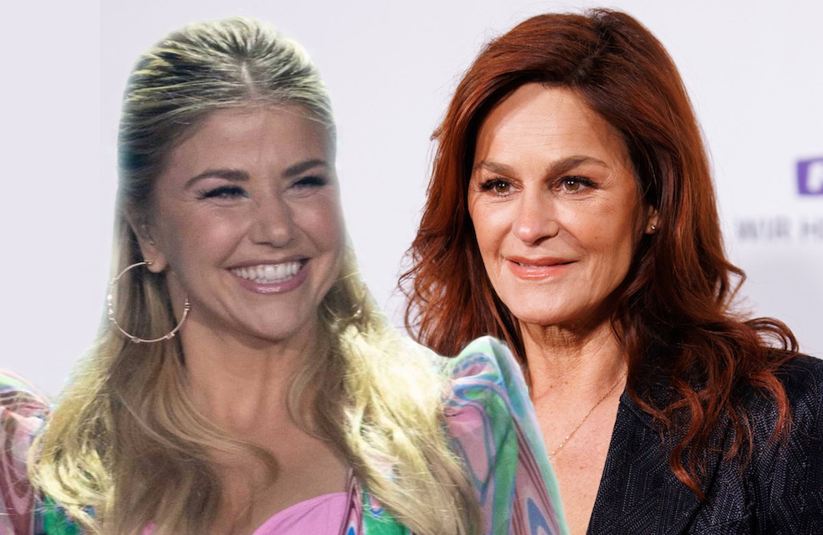 Collage Beatrice Egli und Andrea Berg lächeln beide