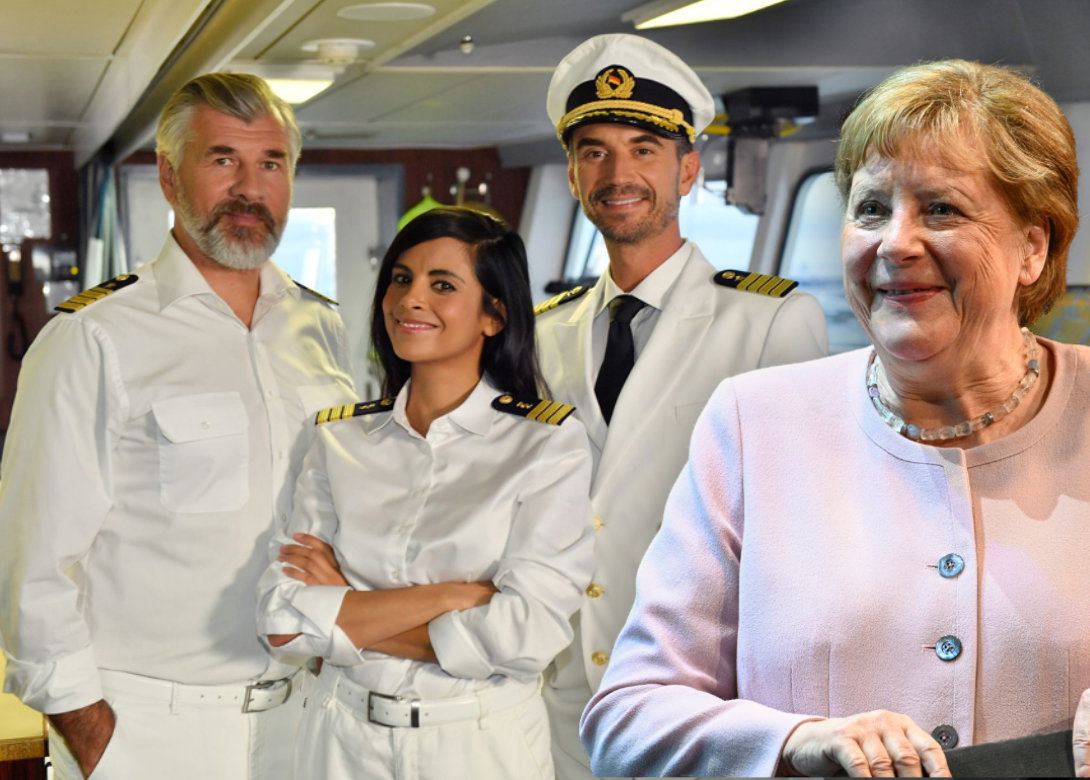 Angela Merkel bei "Das Traumschiff" Fotomontage