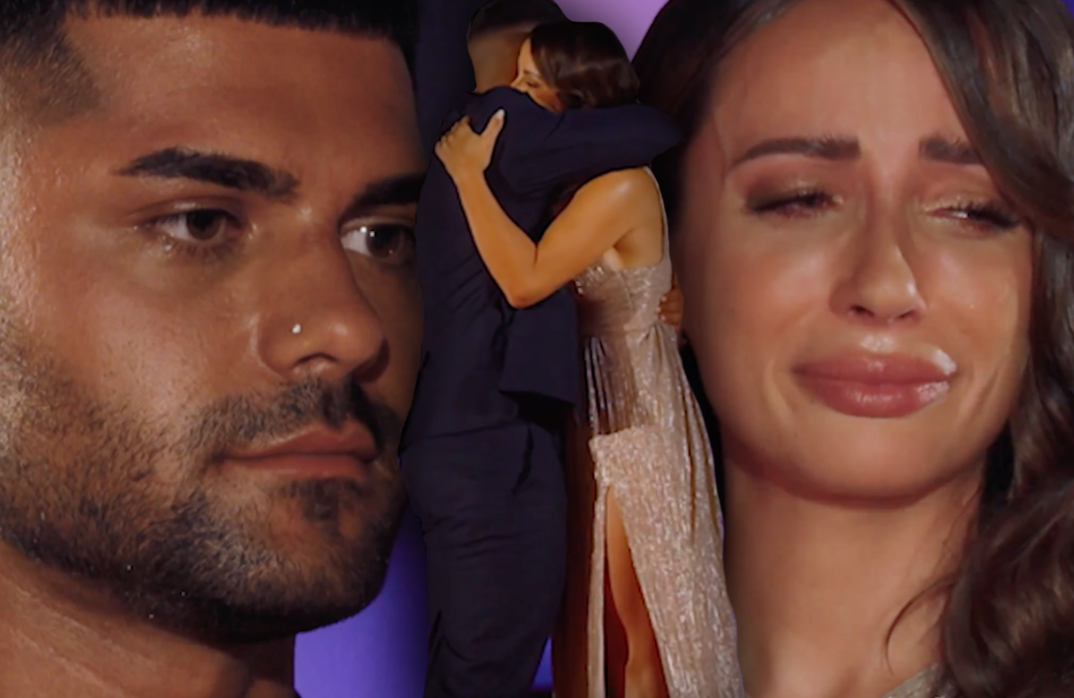 Jennifer Saro und Adrian Alian weinen im "Bachelorette"-Finale
