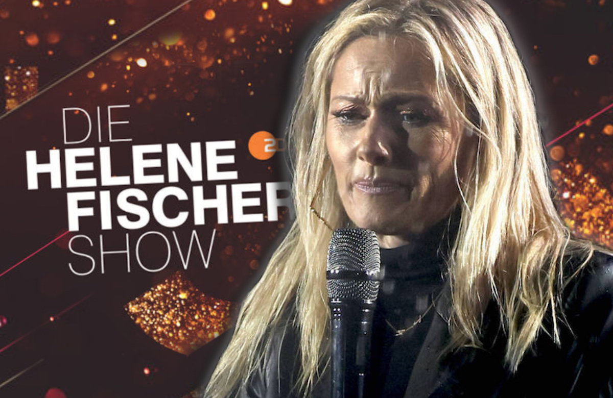 Collage Helene Fischer traurig und Logo ZDF "Helene Fischer Show"