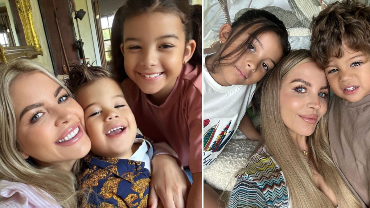 Ina Aogo macht Selfies mit ihren zwei Kindern
