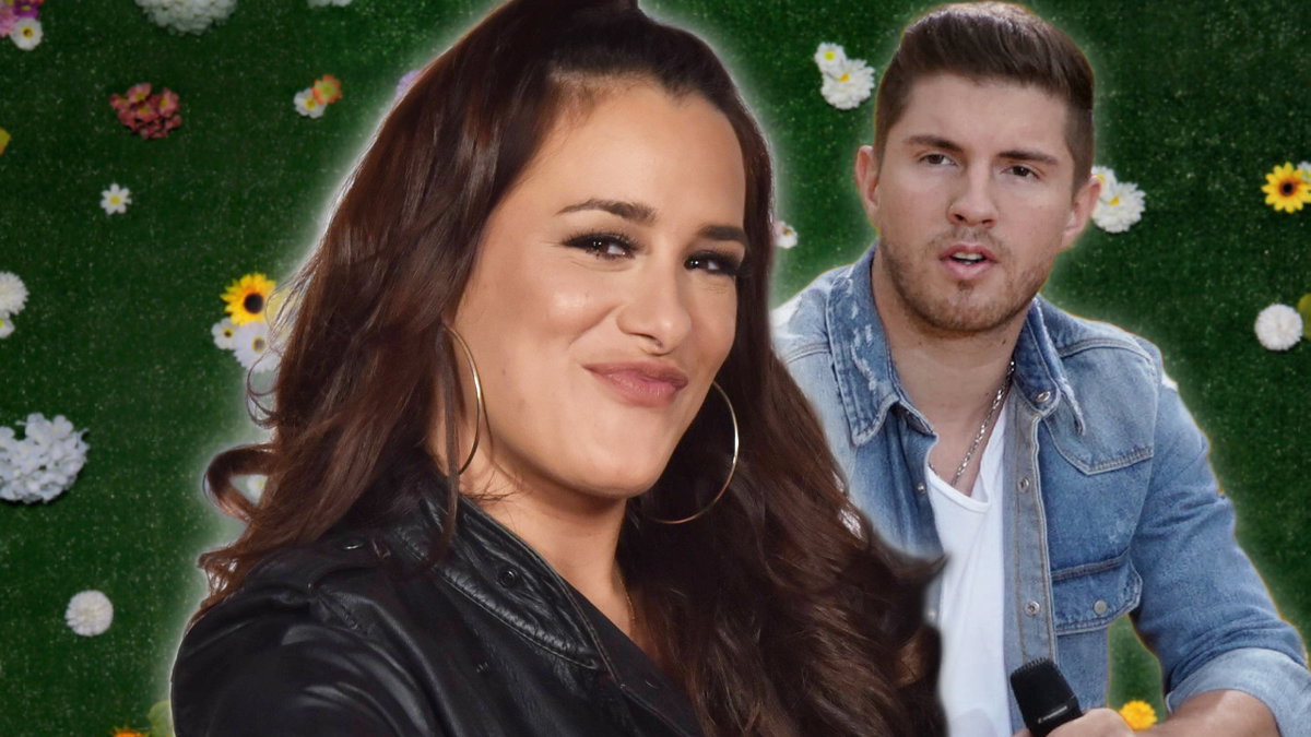 Justine Dippl lächelt, Joey Heindle sieht empört aus