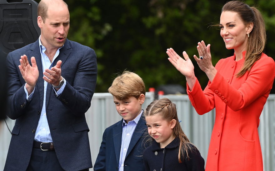 Prinz William, Prinzessin George, Prinzessin Charlotte und Prinzessin Kate.