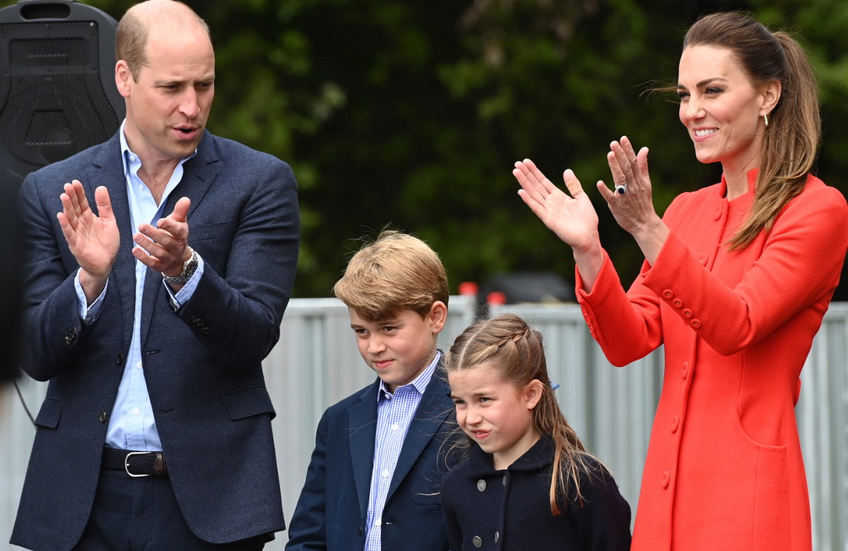 Prinz William, Prinzessin George, Prinzessin Charlotte und Prinzessin Kate.