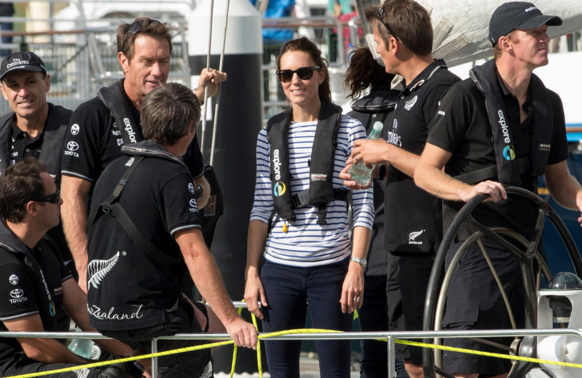 Prinzessin Kate auf einem Schiff in Auckland, 2014.