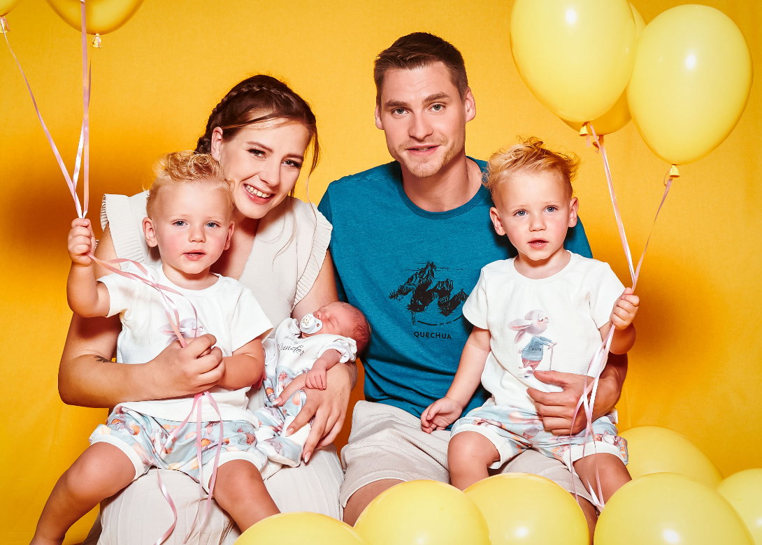 Sarafina und Peter Wollny mit ihren Kindern Emory, Casey und Hope