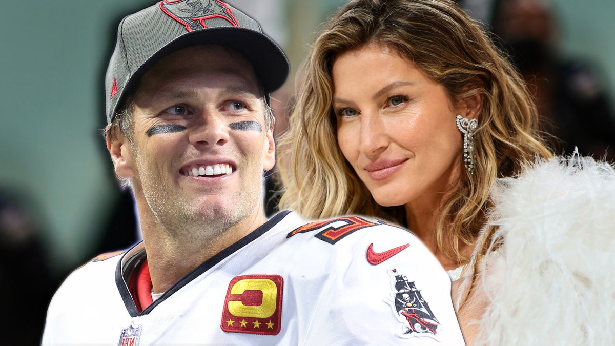 Tom Brady und Gisele Bündchen lächeln
