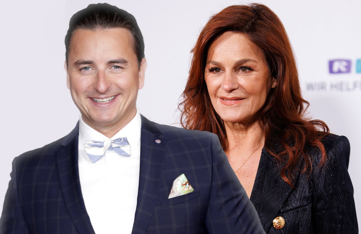 Collage Andrea Berg und Andreas Gabalier lächeln