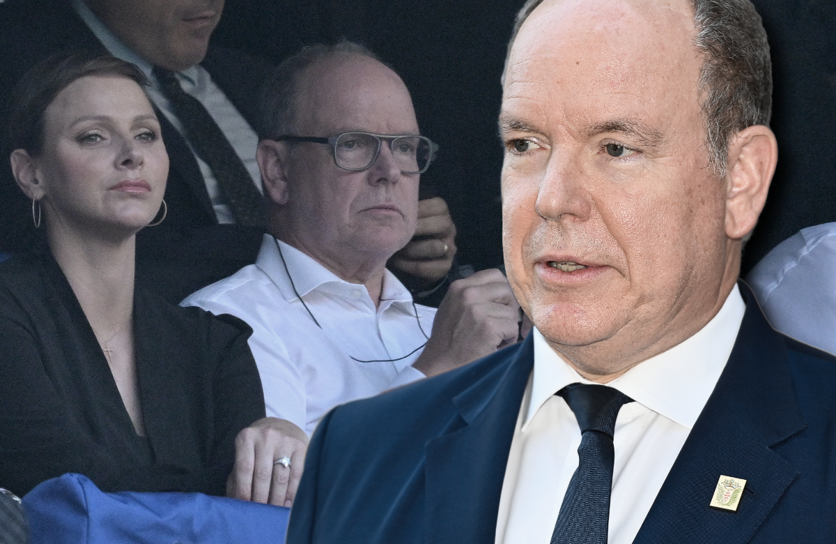 Fürstin Charlène und Fürst Albert gucken ernst