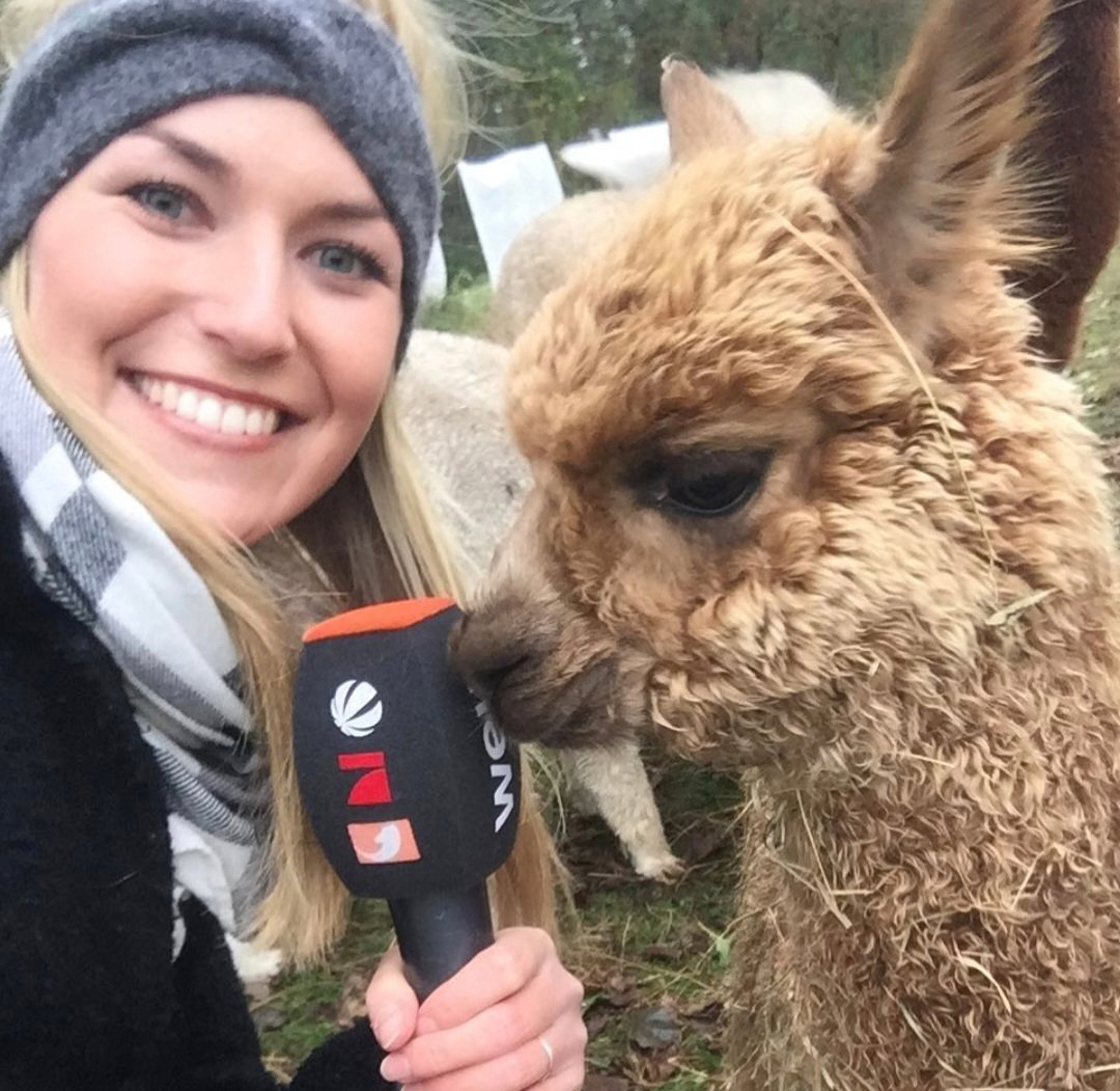 Daniela Will mit Alpaka.