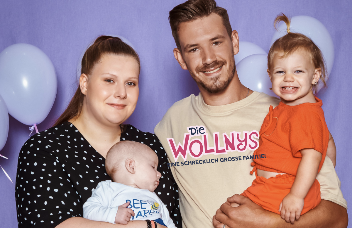 Die Wollnys: Lavinia Wollny und Tim Katzenbauer mit Haylie Emilia und Baby Linus Tim