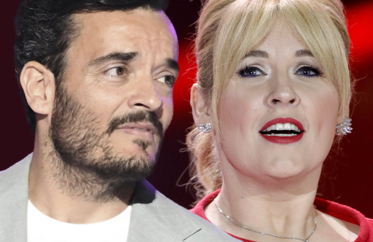 Collage Maite Kelly und Giovanni Zarrella gucken traurig