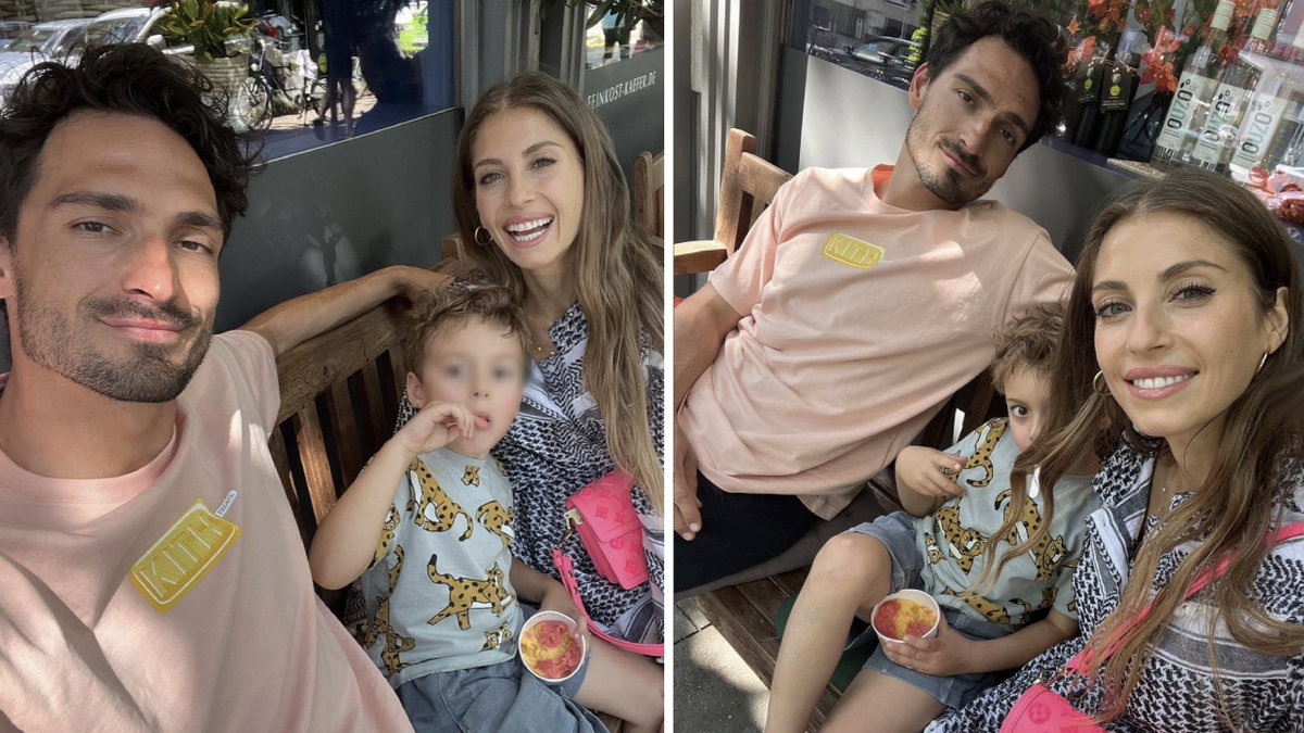 Mats Hummels ist mit Sohn Ludwig und Ex-Frau Cathy Hummels ein Eis essen