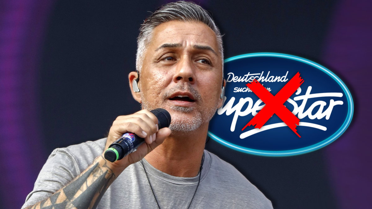 Mike Leon Grosch mit durchgekreuztem DSDS-Logo