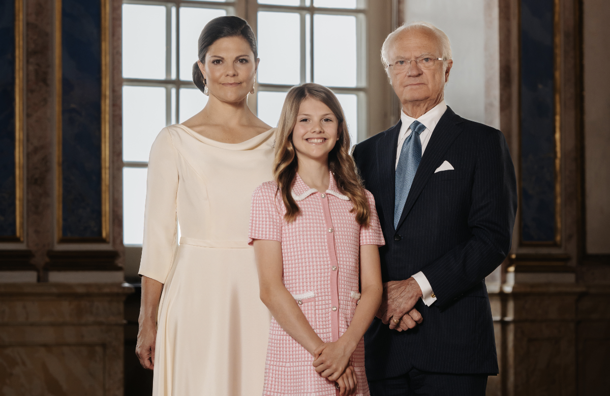 Victoria, Estelle, Carl Gustaf posieren zusammen