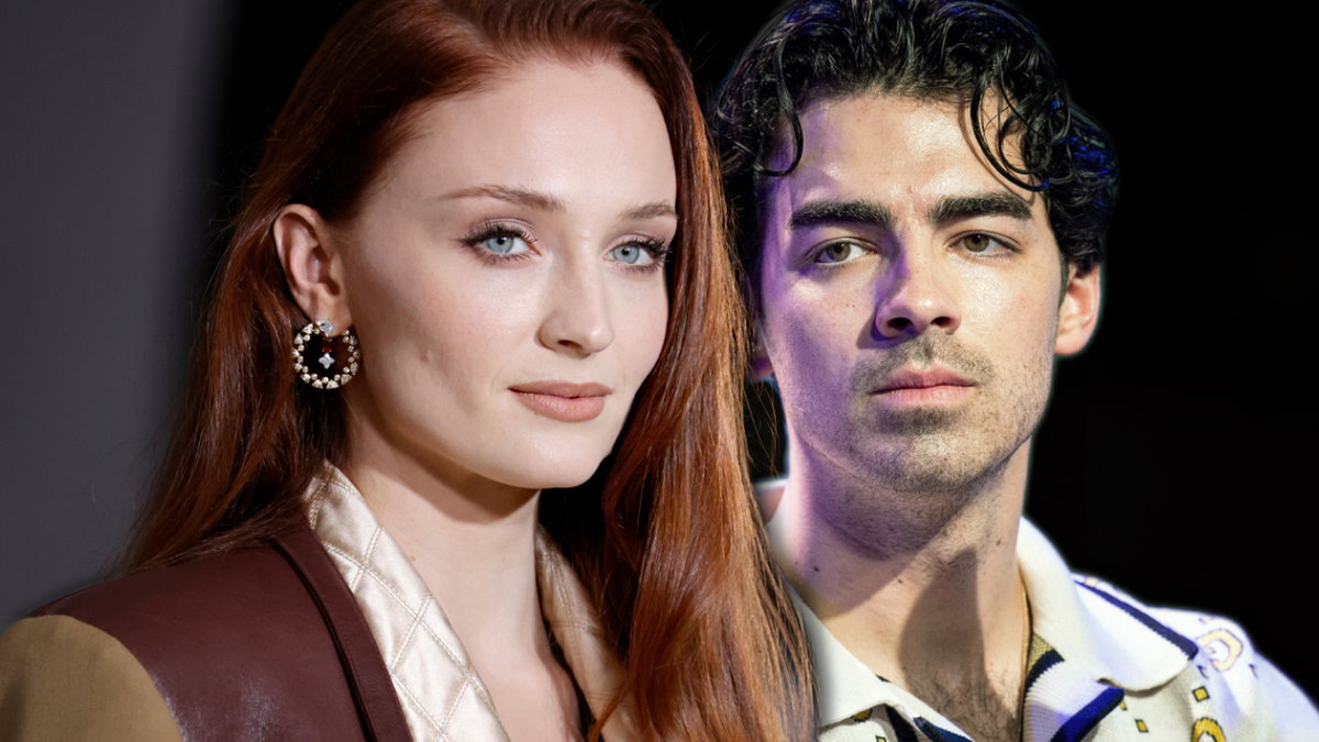 Sophie Turner guckt entschlossen, Joe Jonas sieht verärgert aus