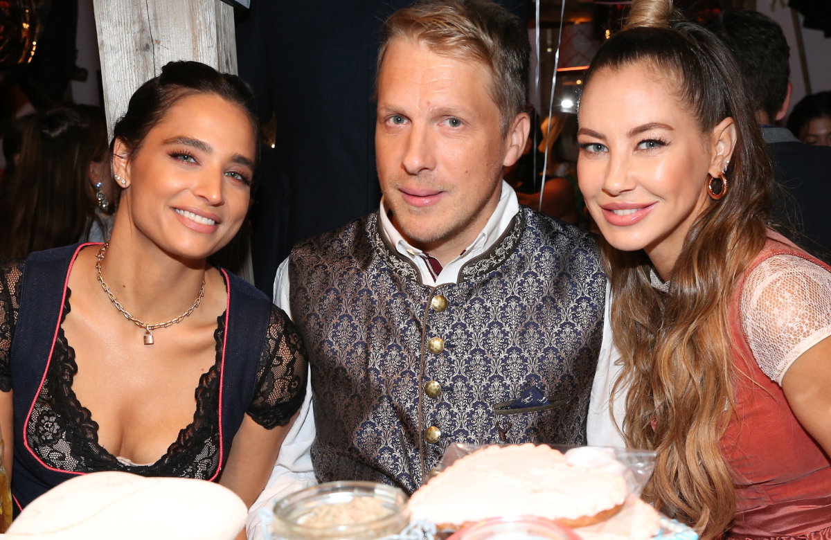 Amira Pocher, Oliver Pocher und Alessandra Meyer-Wölden auf dem Oktoberfest