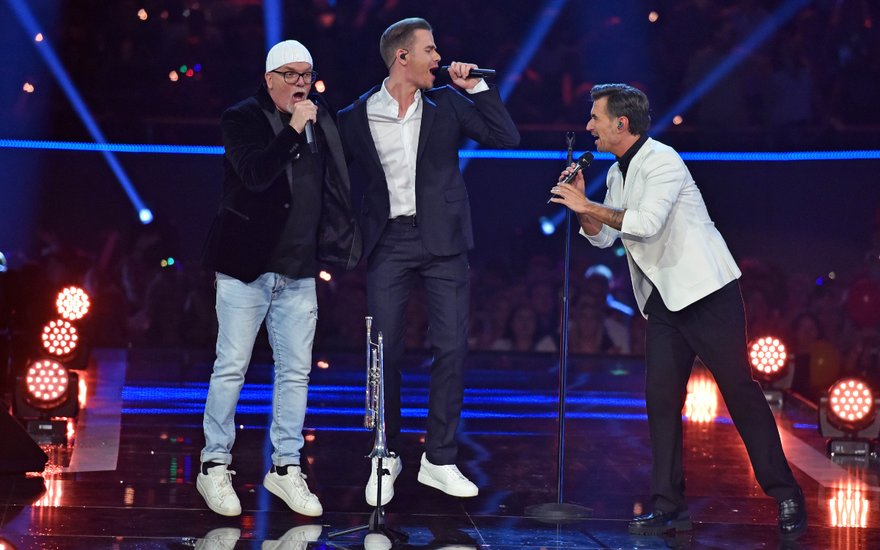 DJ Ötzi, Eric Philippi, Florian Silbereisen beim "Schlagerboom 2023"