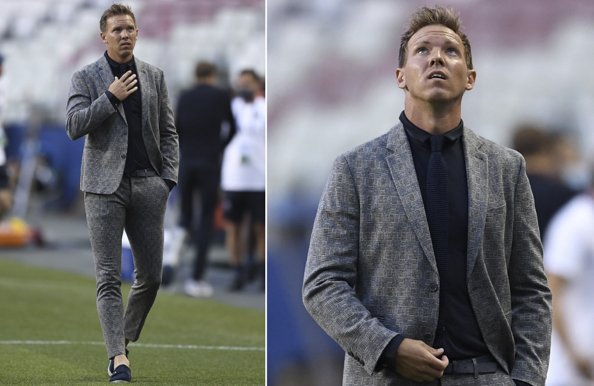 Julian Nagelsmann in einem ausgefallenen Anzug