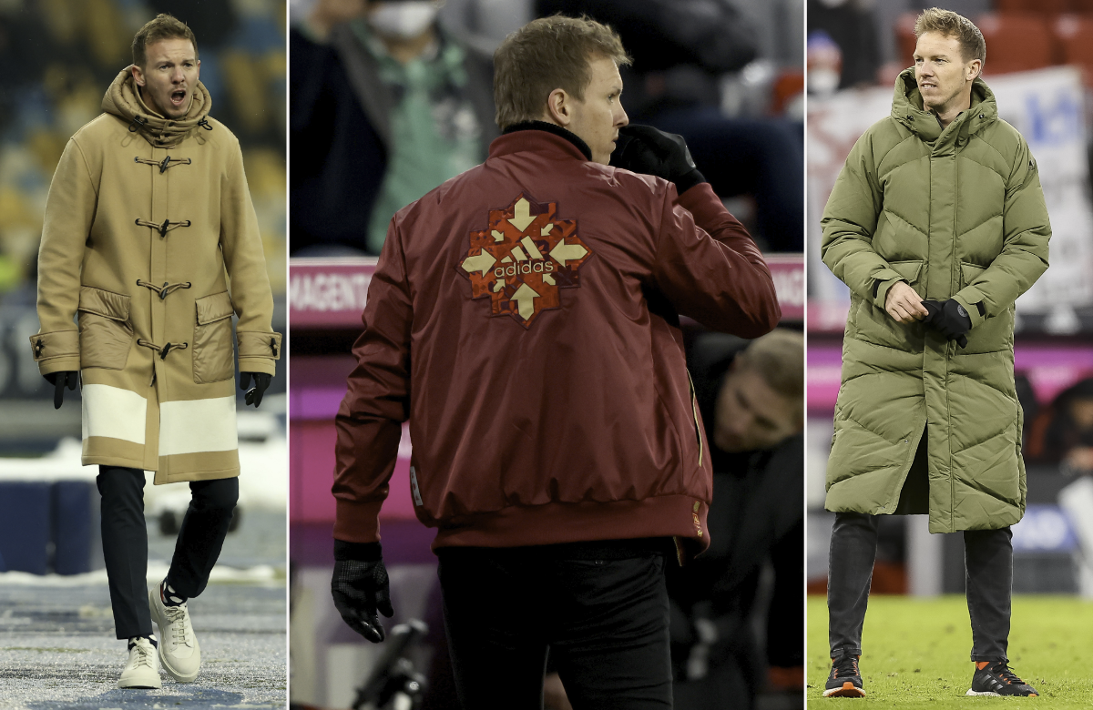 Julian Nagelsmann mit ausgefallenen Jacken und Mänteln