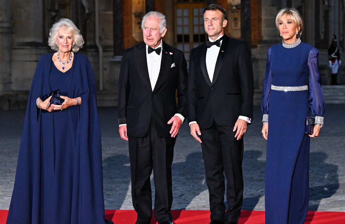 Königin Camilla, König Charles III., Emmanuel Macron und Brigitte Macron in Paris.
