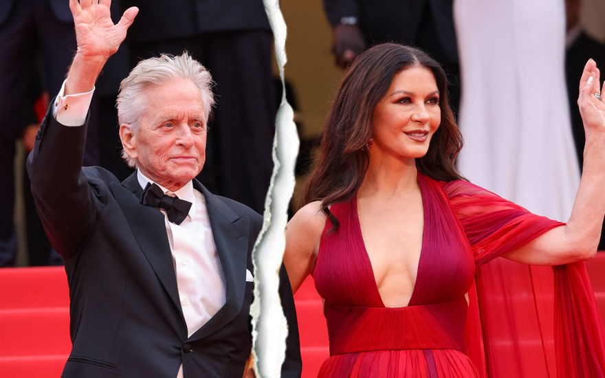 Michael Douglas und Catherine Zeta-Jones winken