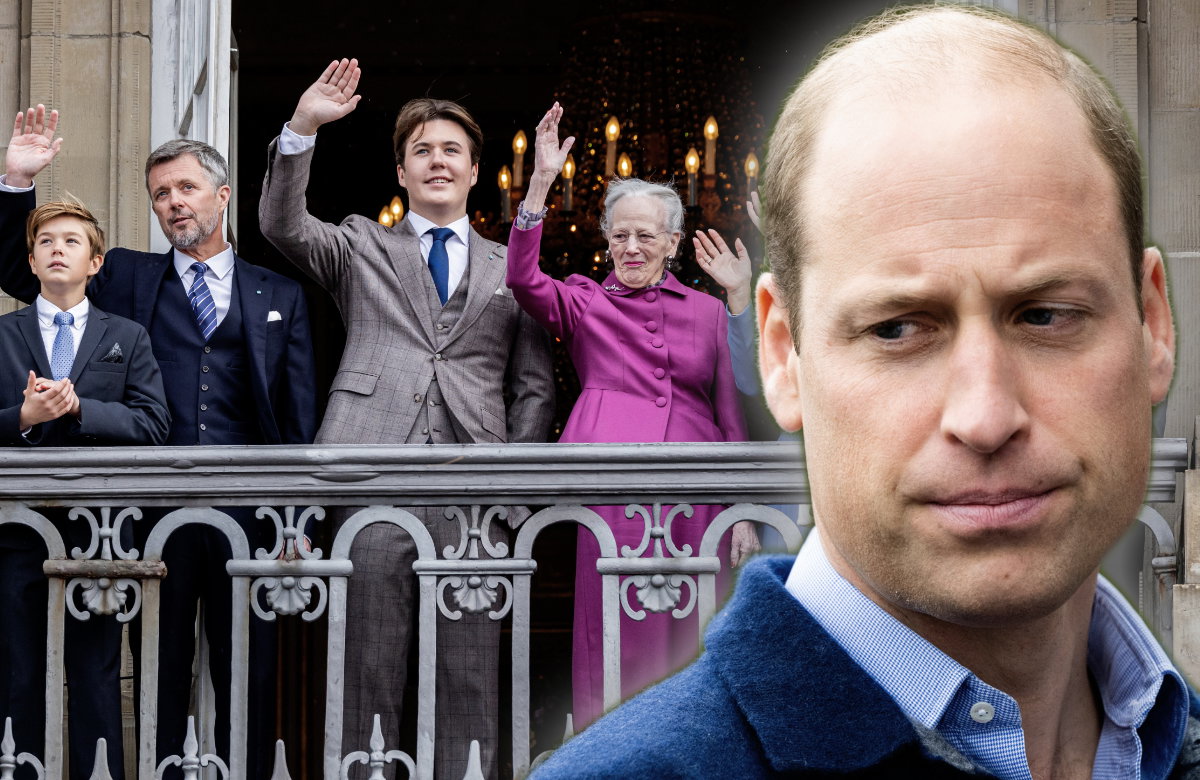 Kronprinz Frederik, Prinz Christian, Königin Margrethe und prinz William.