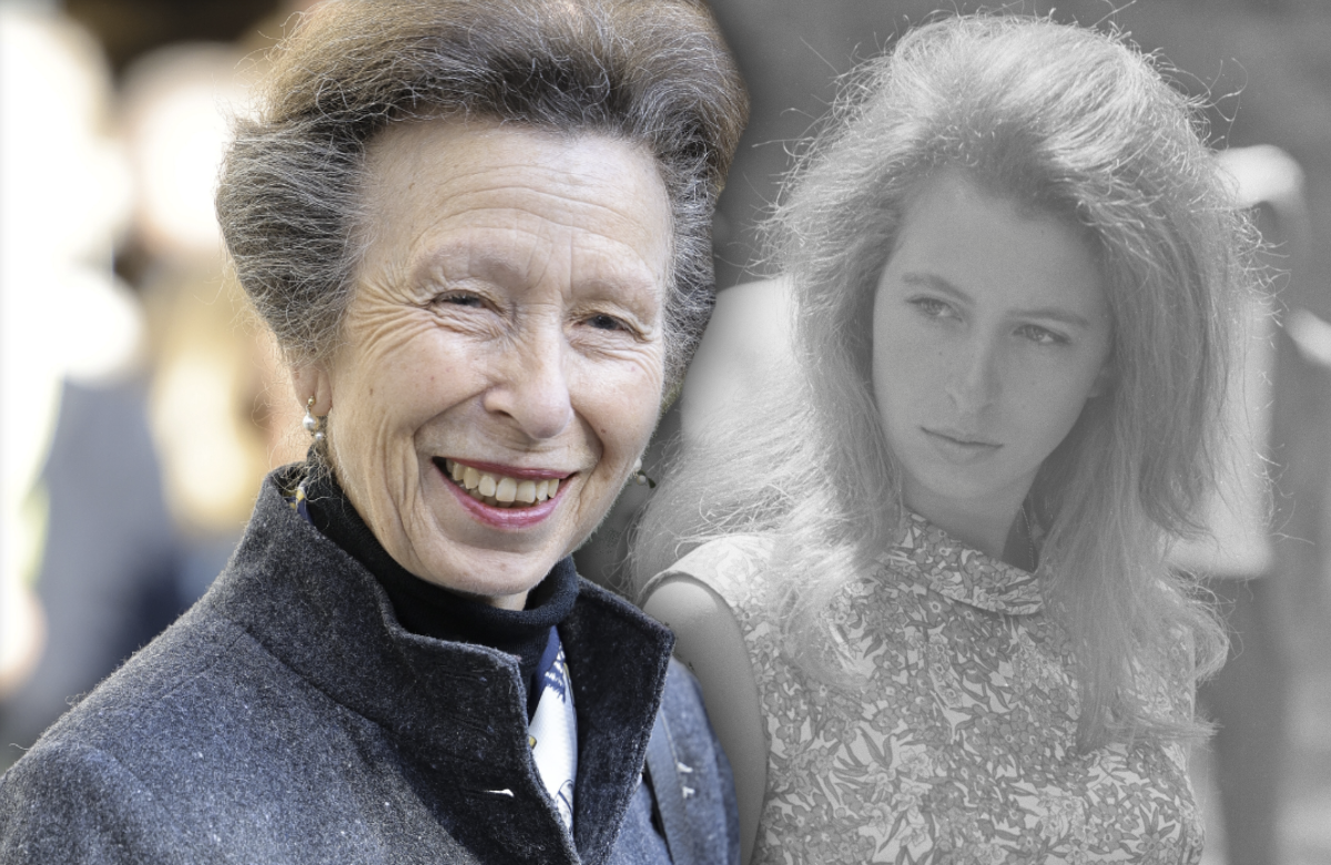 Prinzessin Anne heute und früher mit offenen Haaren