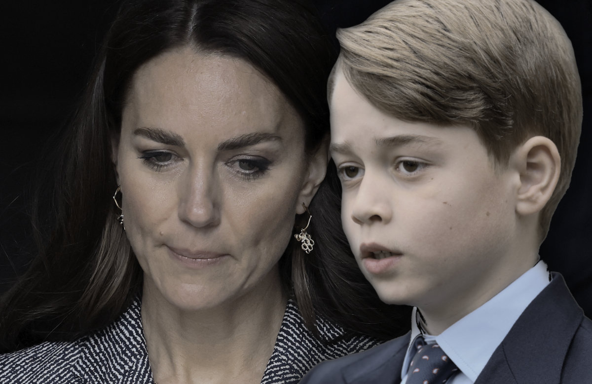Prinz George und Prinzessin Kate schauen traurig