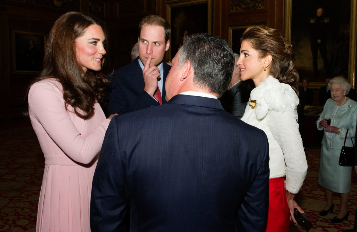 Prinzessin Kate, Prinz William, König Abdullah und Königin Rania von Jordanien.