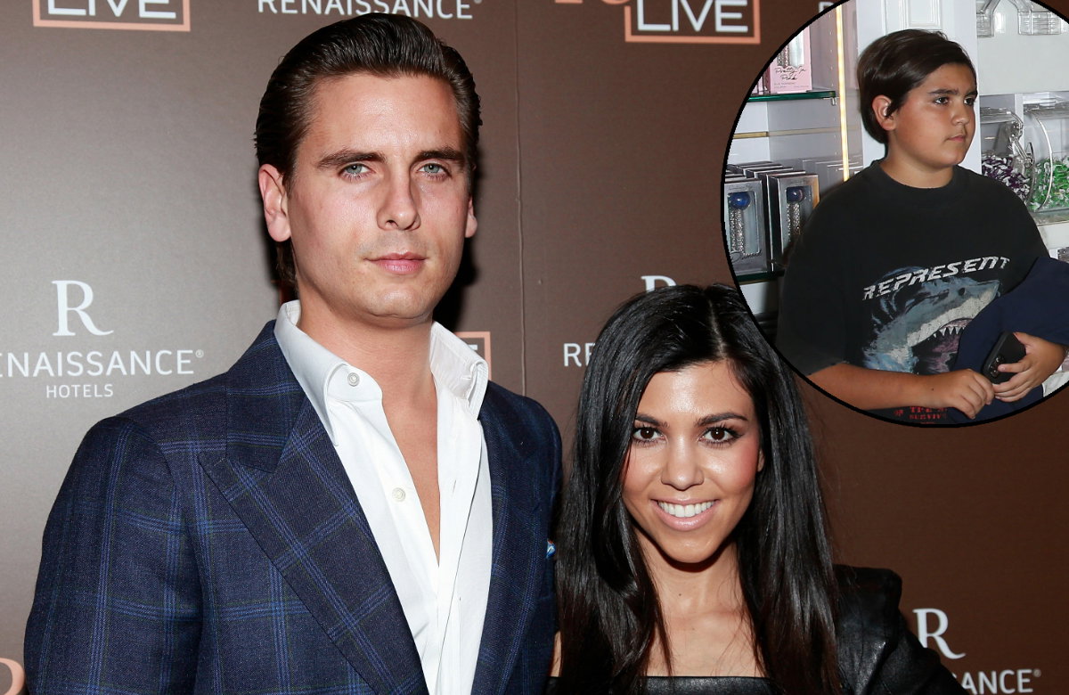 Scott Disick und Kourtney Kardashian und Sohn Mason (Fotomontage)