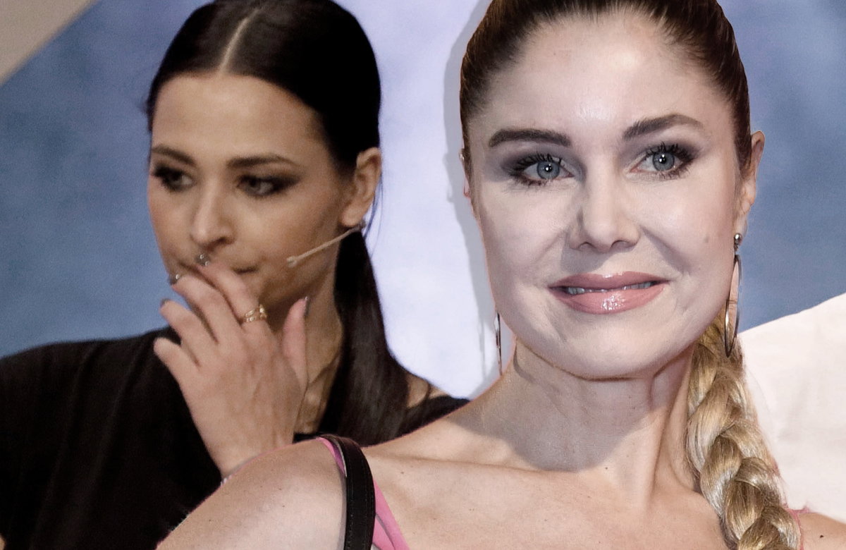 Amira Pocher guckt ernst nach unten, Yvonne Woelke lächelt